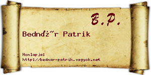 Bednár Patrik névjegykártya