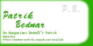 patrik bednar business card